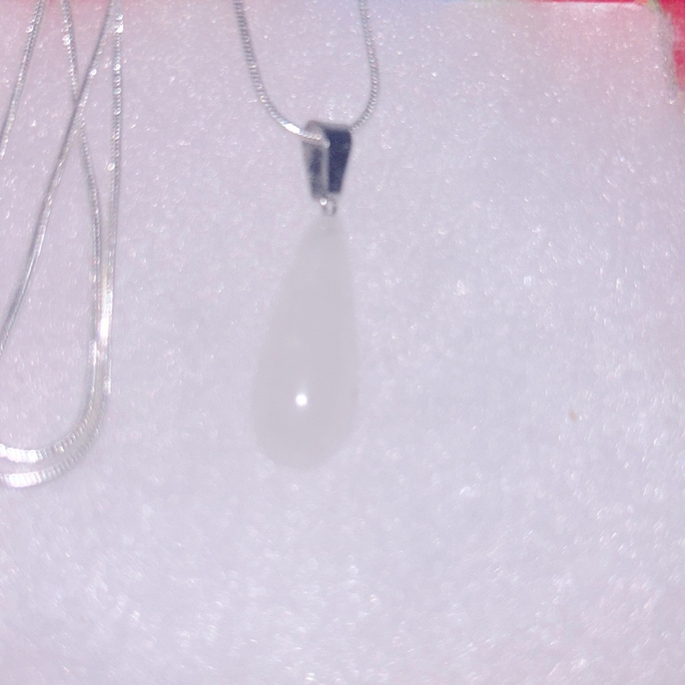 Boho hippie Quartz Crystal Sterling Silver 16" Necklace